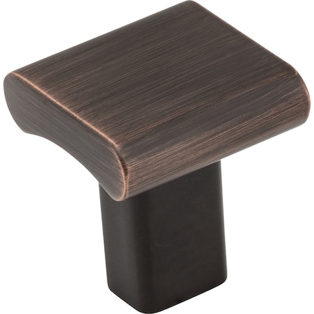 Elements 1" Overall Length Brushed Oil Rubbed Bronze Square Park Cabinet Knob 183DBAC